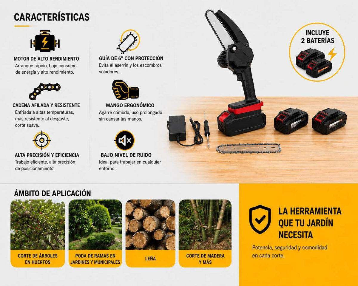 Mini Sierra Inalámbrica - 2 Baterías de 48v