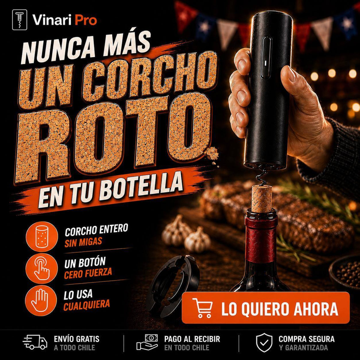 Vinari Pro - Nunca más un corcho roto en tu botella